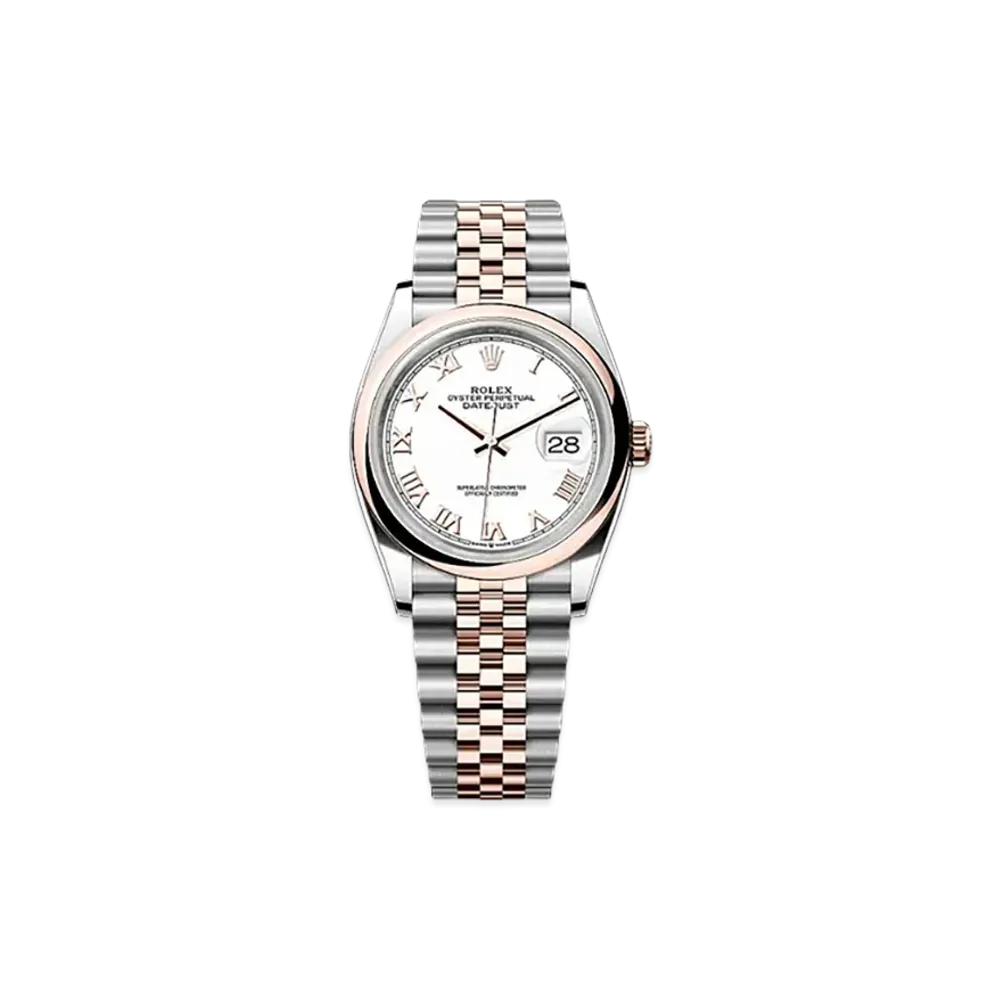 ROLEX Datejust 36 Oystersteel & Ever Rose Gold "White"