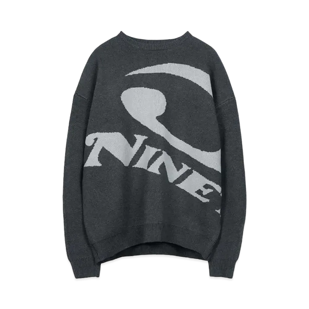 9090 Heisei Big Logo Knit "Charcoal Black"