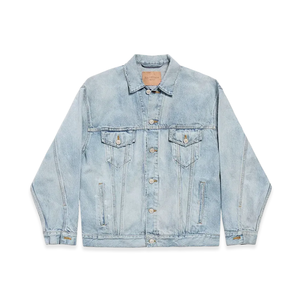 BALENCIAGA Denim Jacket Regular Fit "Dirty Effect Light Blue"