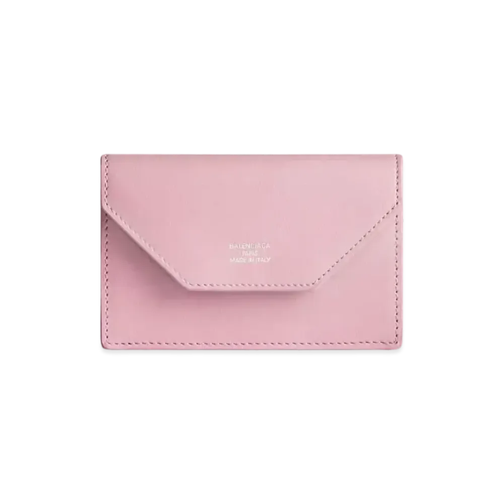 BALENCIAGA Envelope Flap Card Holder Smooth Calfskin "Light Pink"