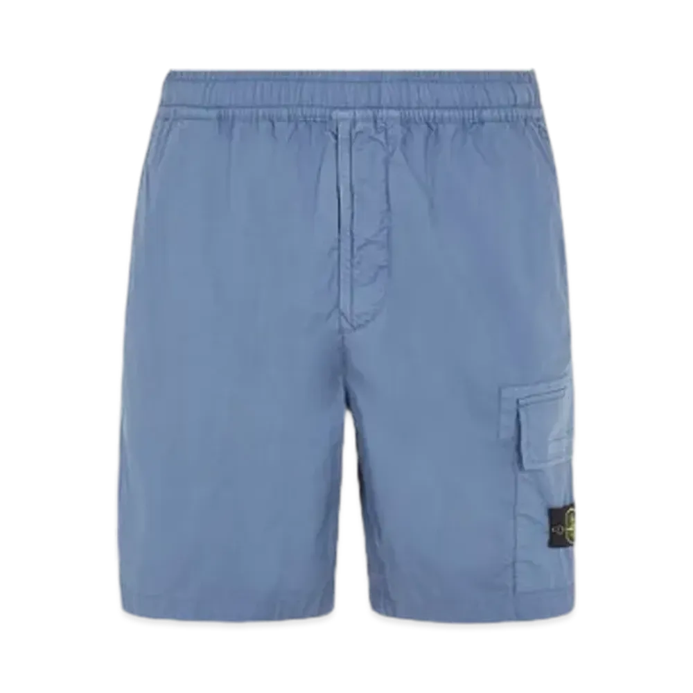 Stone Island L1803 Comfort Fit Cargo Bermuda Shorts - 24SS "Avio Blue"