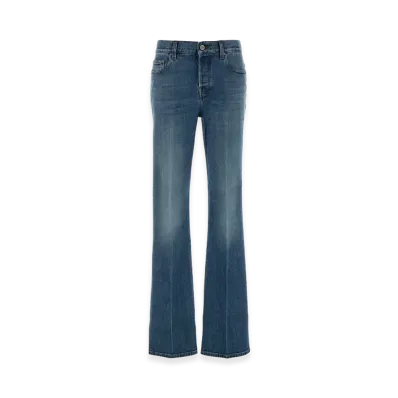 GUCCI Women's Flared Stretch Cotton Denim Pants "Blue"