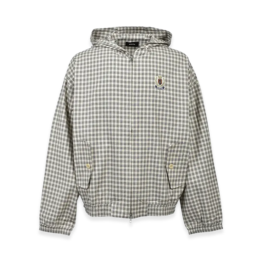 BREATH Emblem Logo Check Zip Up Hoodie "Beige"
