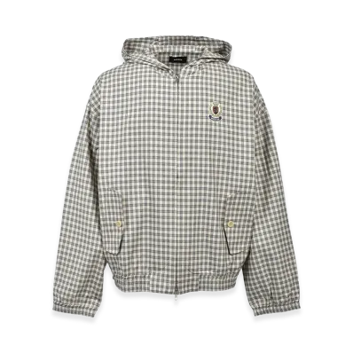 BREATH Emblem Logo Check Zip Up Hoodie "Beige"