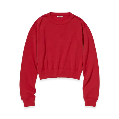 AURALEE Women's High Twist Light Sweat P/O "Red"