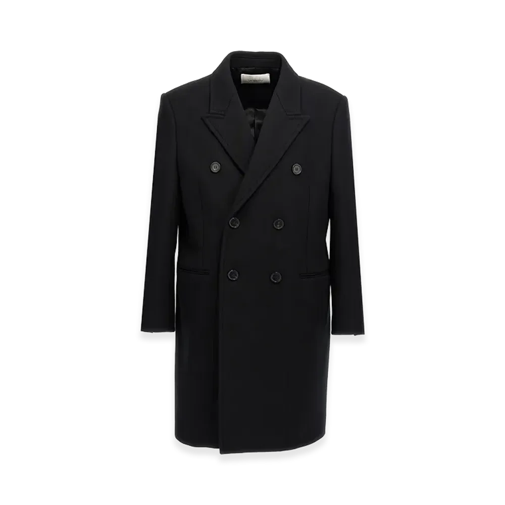 Saint Laurent Double-Breasted Coat "Black"