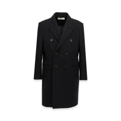 Saint Laurent Double-Breasted Coat "Black"