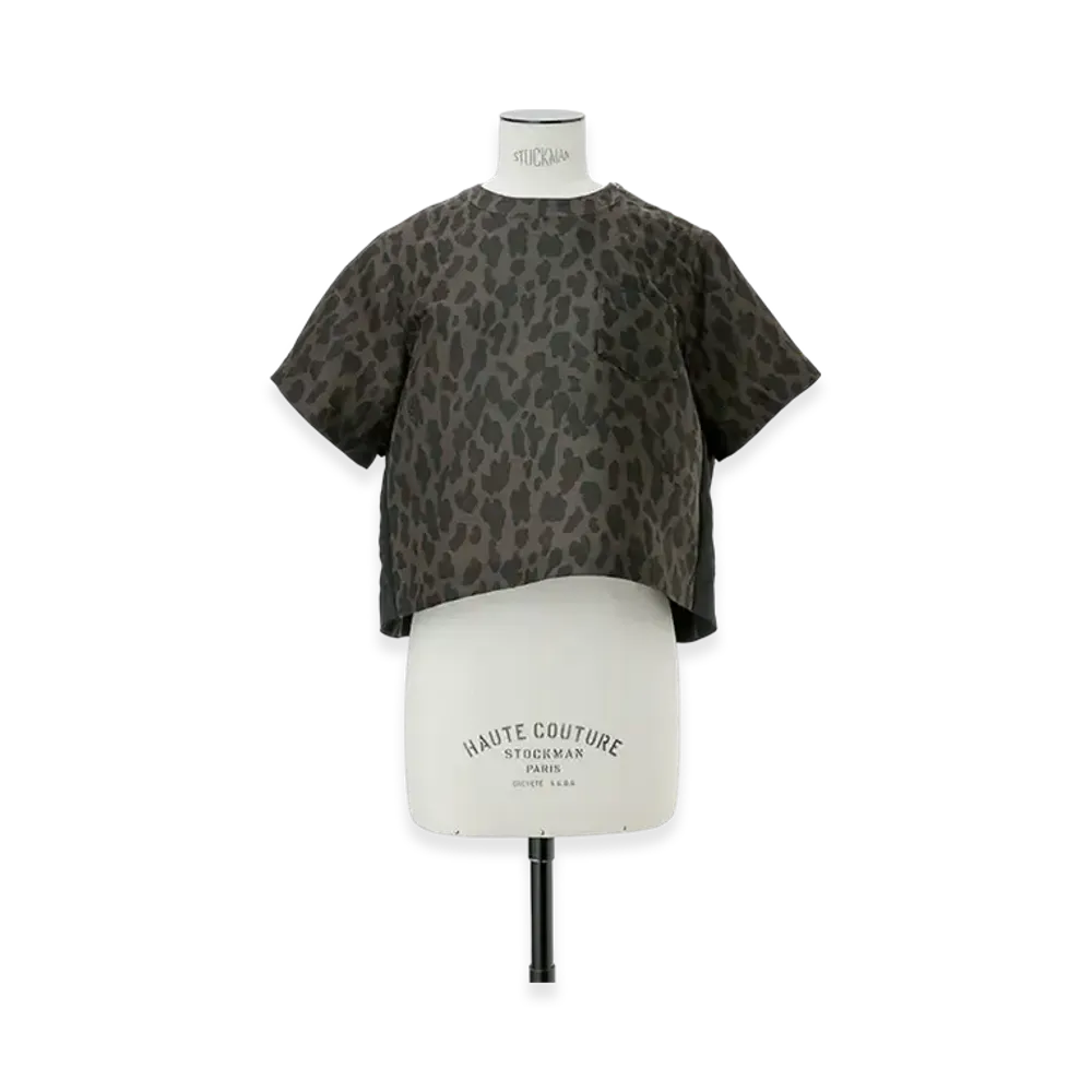 sacai Leopard Print x Nylon Twill Pullover "Brown/Black"