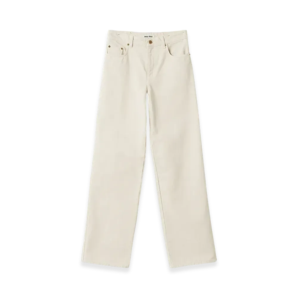 MIU MIU Women's Five Pocket Denim Jeans "Ecru"