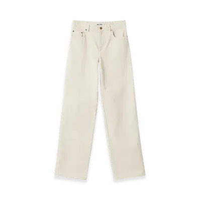 MIU MIU Women's Five Pocket Denim Jeans "Ecru"