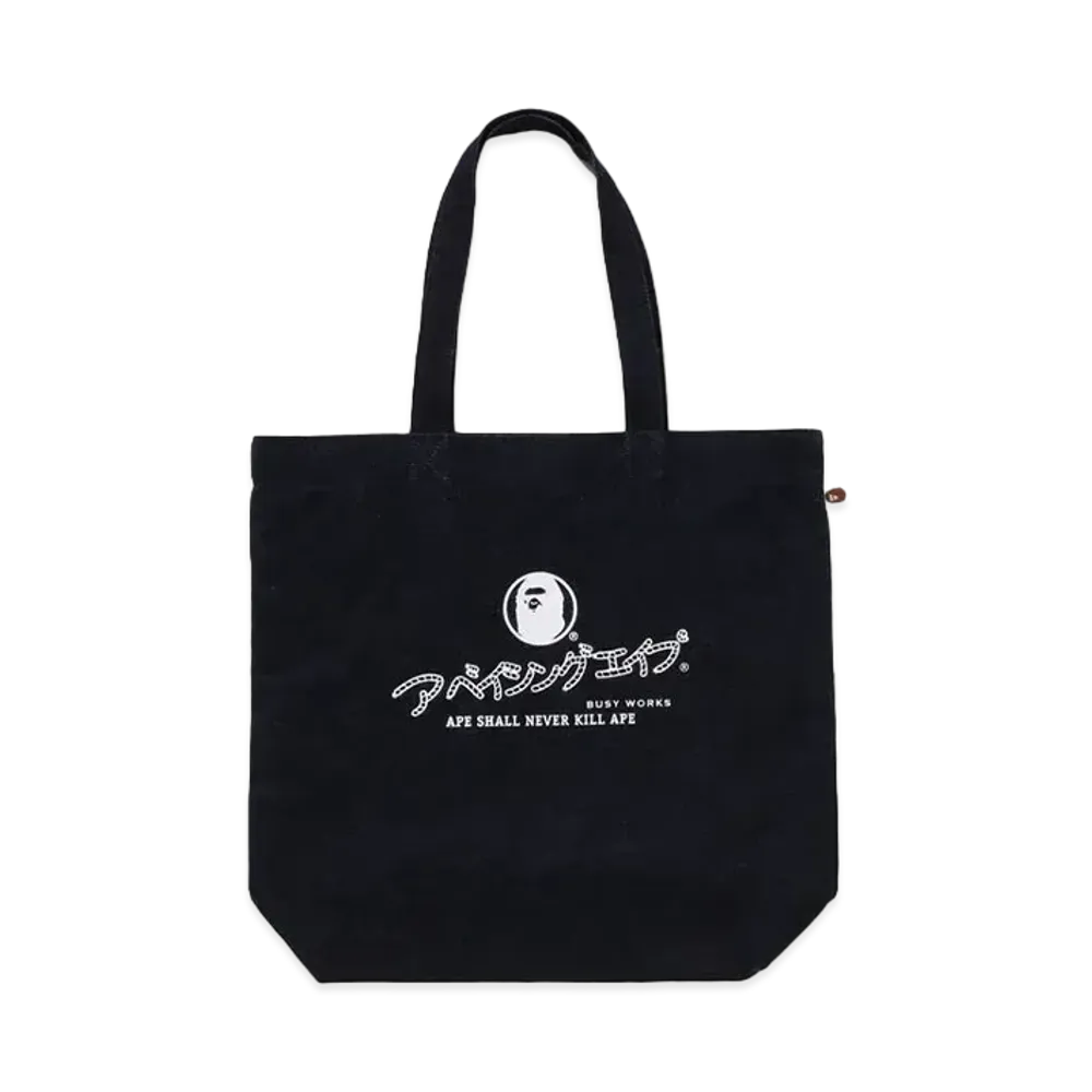 A BATHING APE Denim Tote Bag "Indigo"