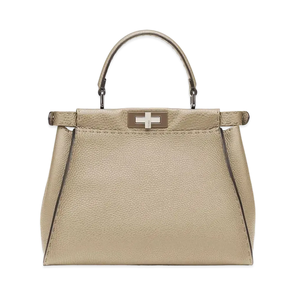 FENDI Peekaboo Medium Cuoio Romano Leather Bag "Beige"