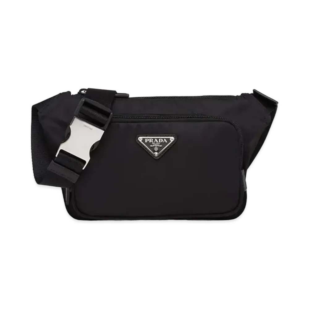 PRADA Re-Nylon and Saffiano Leather Shoulder Bag "Black"