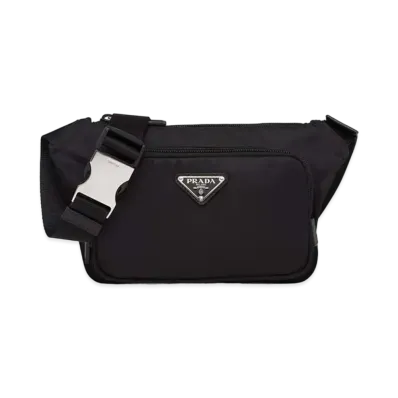 PRADA Re-Nylon and Saffiano Leather Shoulder Bag "Black"