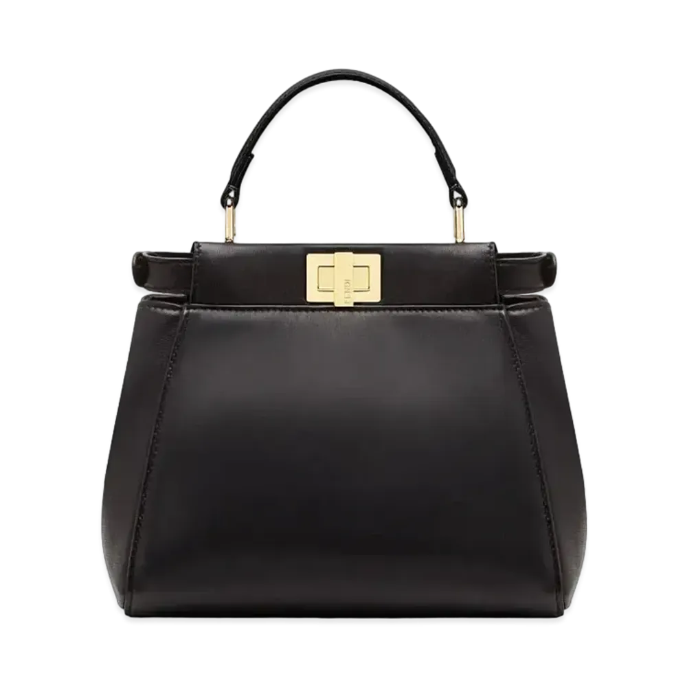 FENDI Peekaboo Mini Nappa Leather Bag "Black"