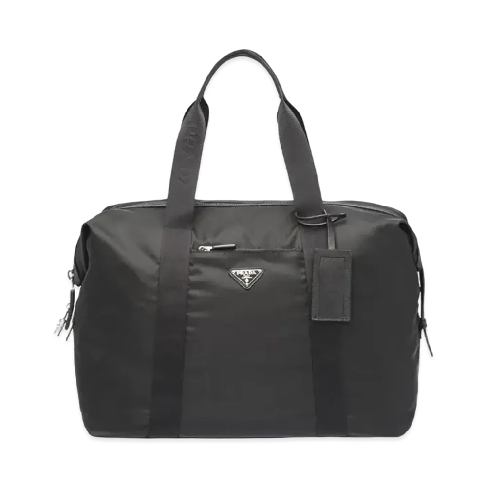 PRADA Re-Nylon and Saffiano Leather Duffle Bag "Black"