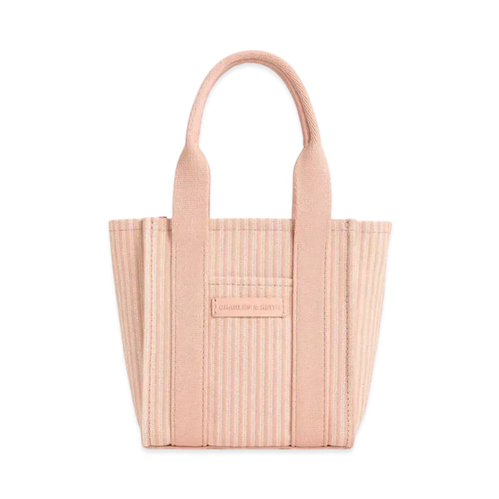 CHARLES & KEITH Minikei Striped Tote Bag "Pink"