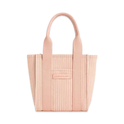 CHARLES & KEITH Minikei Striped Tote Bag "Pink"