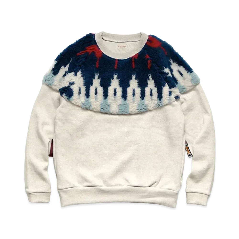 KAPITAL TOP BURNS x BOA FLEECE NORDIC SWEAT "Navy Red"