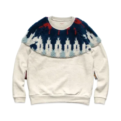 KAPITAL TOP BURNS x BOA FLEECE NORDIC SWEAT "Navy Red"