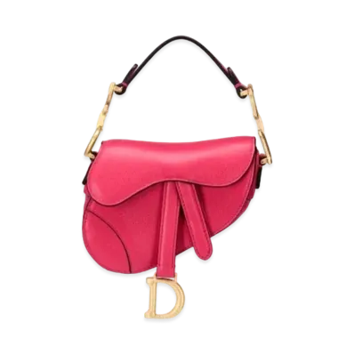 Dior Saddle Microbag Goat Skin "Bright Pink"