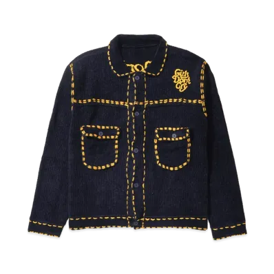 Girls Don't Cry x PHINGERIN Hand Stitched Knit Cardigan "Navy" / VERDY