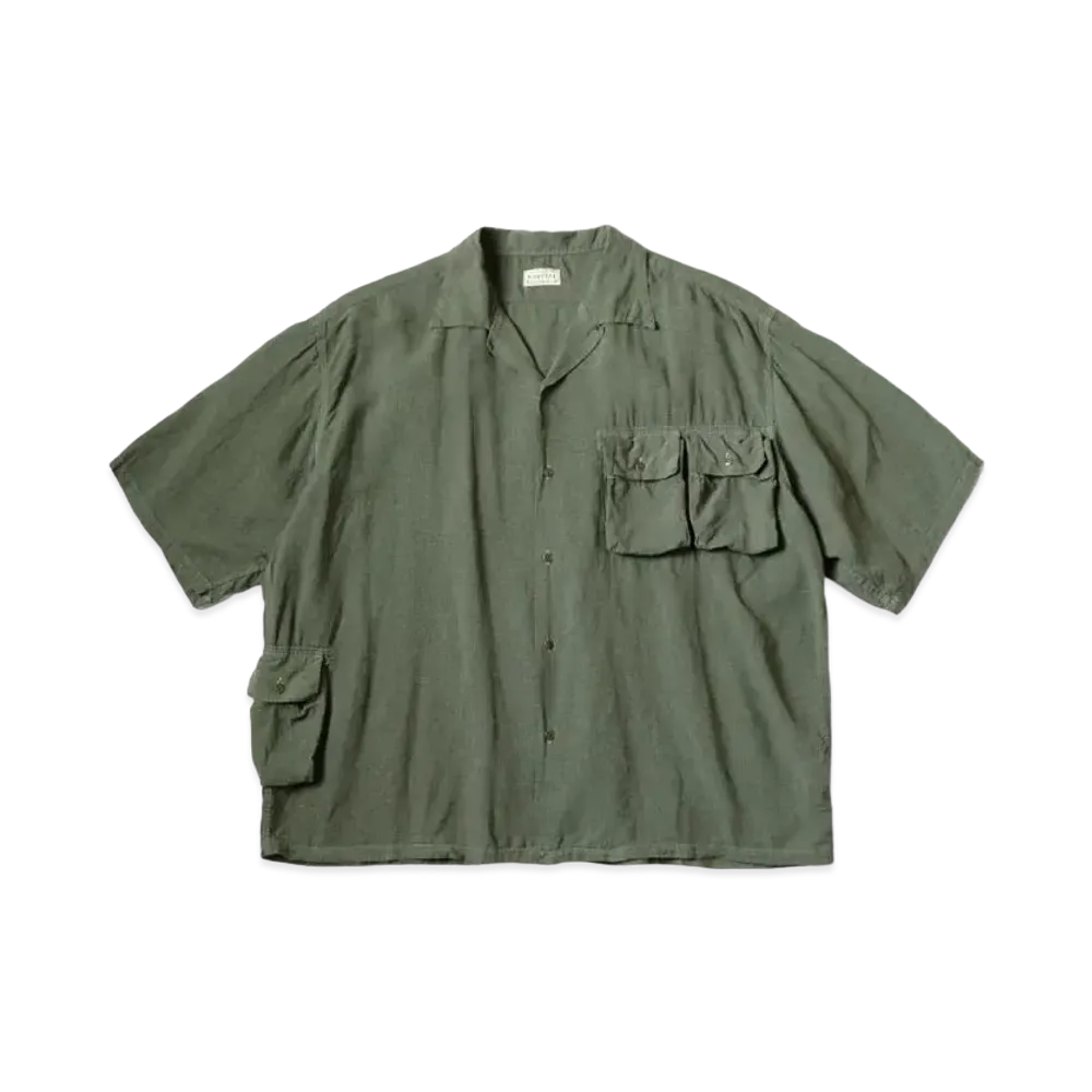 KAPITAL Soft Cross Linen Hunting Namu Aloha "Khaki"