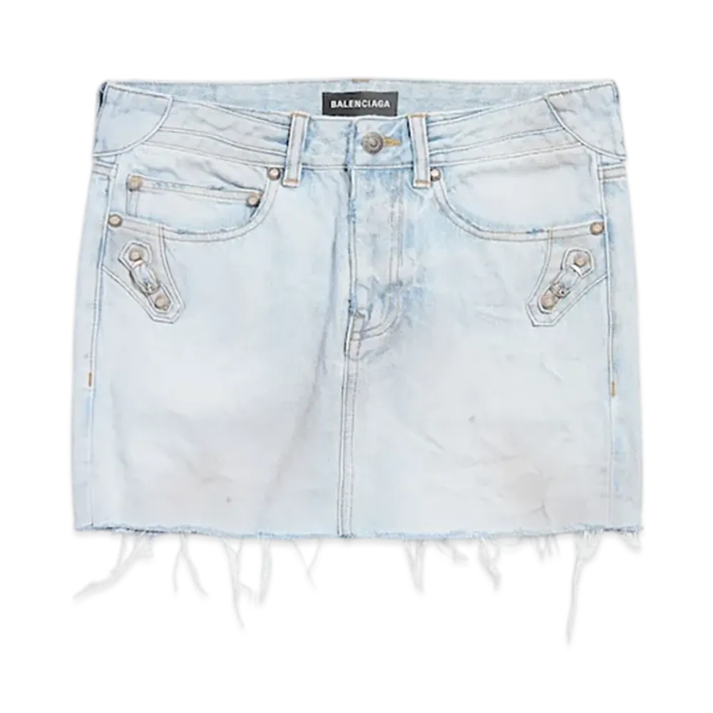BALENCIAGA Women's City Mini Skirt "Light Blue"