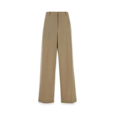 The Row Women's Cappuccino Wool Wide-Leg Dende Pant "Beige"