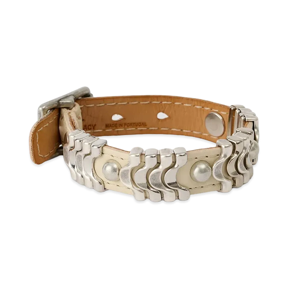 OUR LEGACY Wave Bracelet "Deep Ecru Leather"