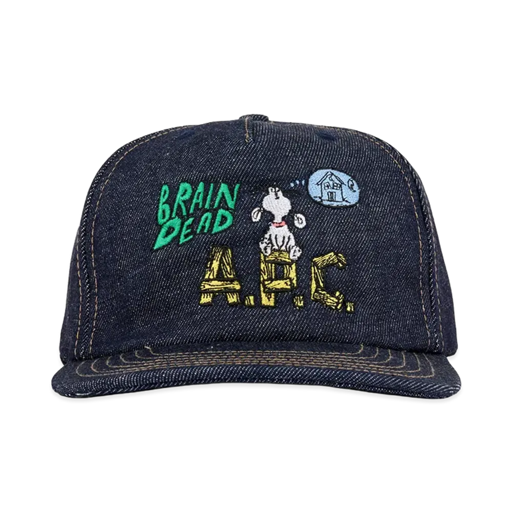 A.P.C. x Brain Dead Denim 5 Panel Hat "Indigo"