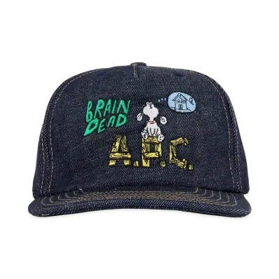 A.P.C. x Brain Dead Denim 5 Panel Hat "Indigo"