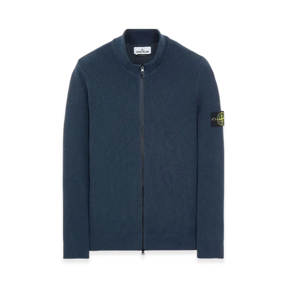 Stone Island 551D8 Full Zip Sweater - 22SS "Avio Blue"