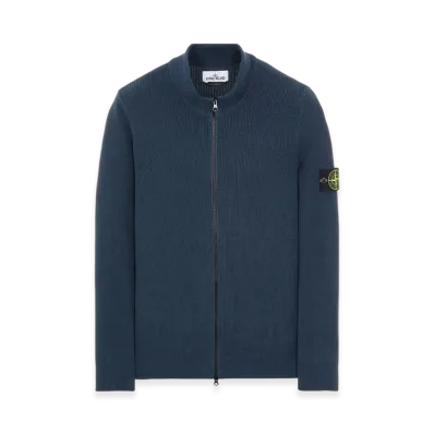 Stone Island 551D8 Full Zip Sweater - 22SS "Avio Blue"