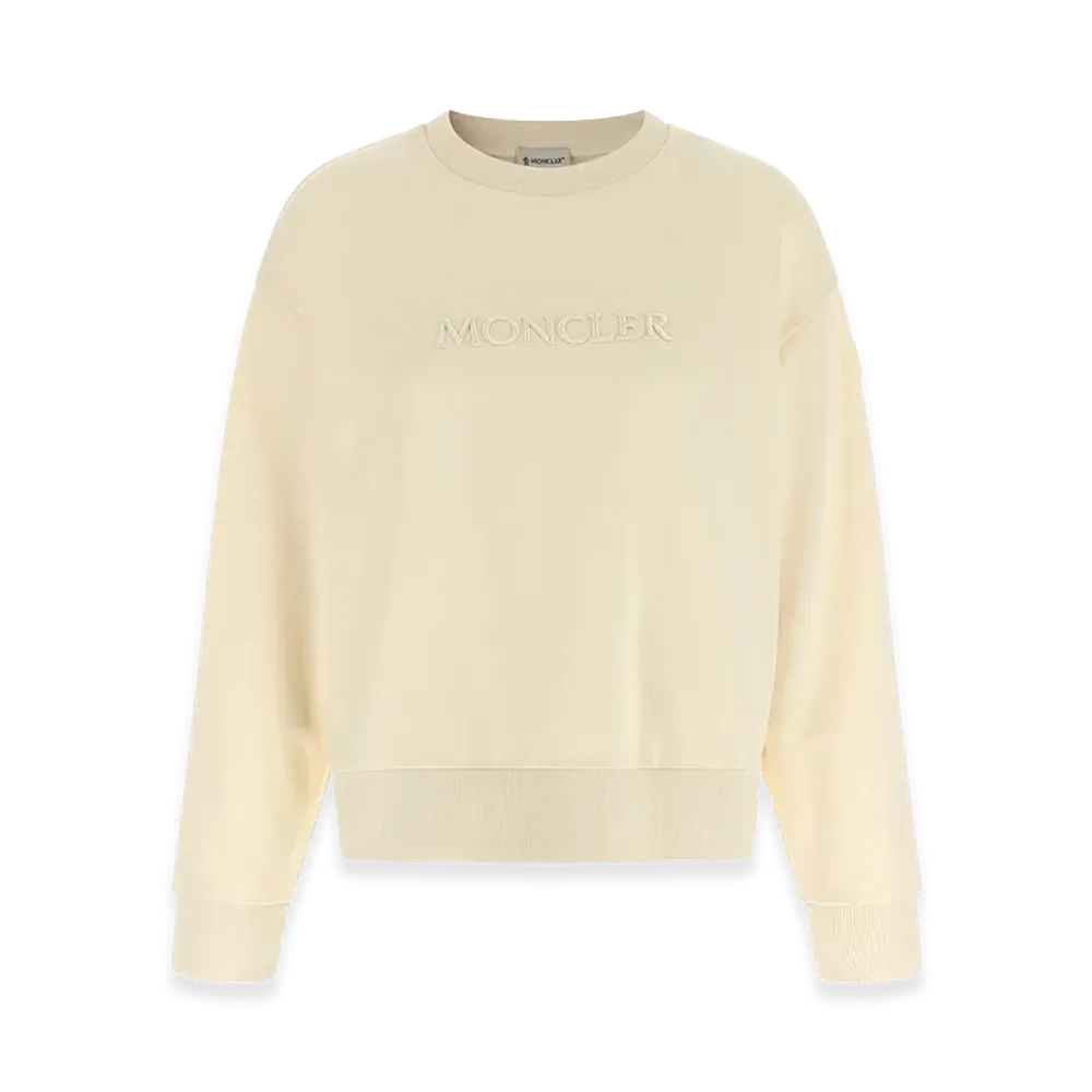 MONCLER Women's Logo Embroidery Sweatshirt "Beige"