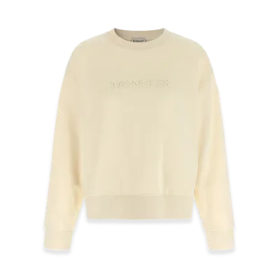 MONCLER Women's Logo Embroidery Sweatshirt "Beige"