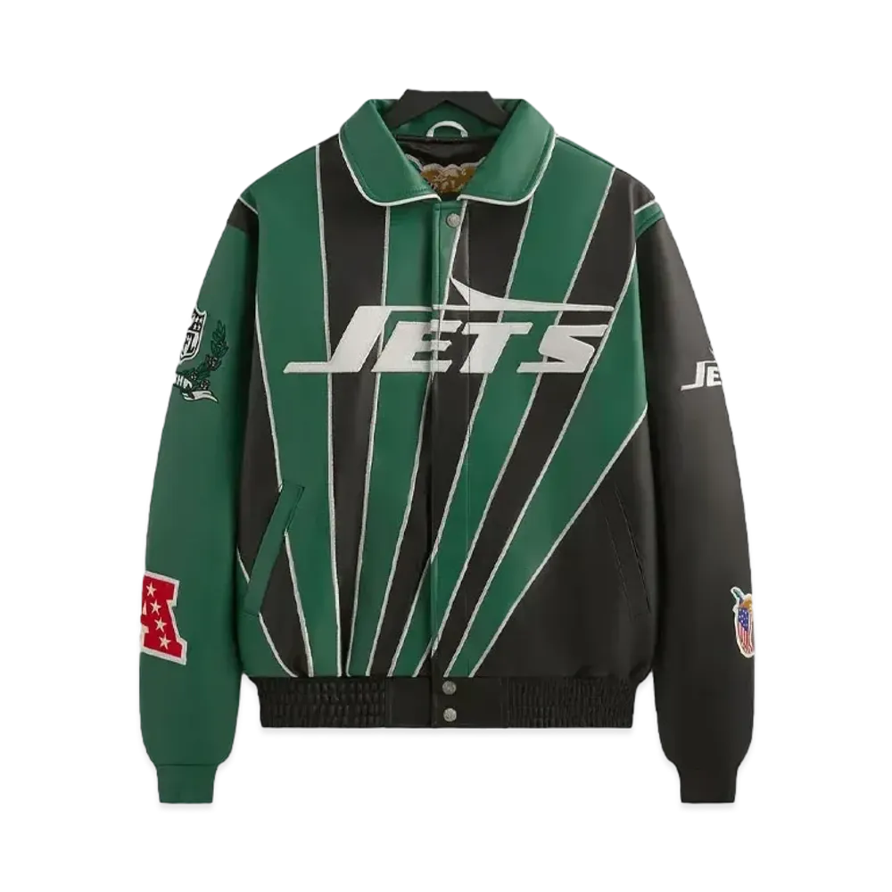 Kith x Jeff Hamilton x The NFL: Jets Leather Varsity Jacket PH "Multi"