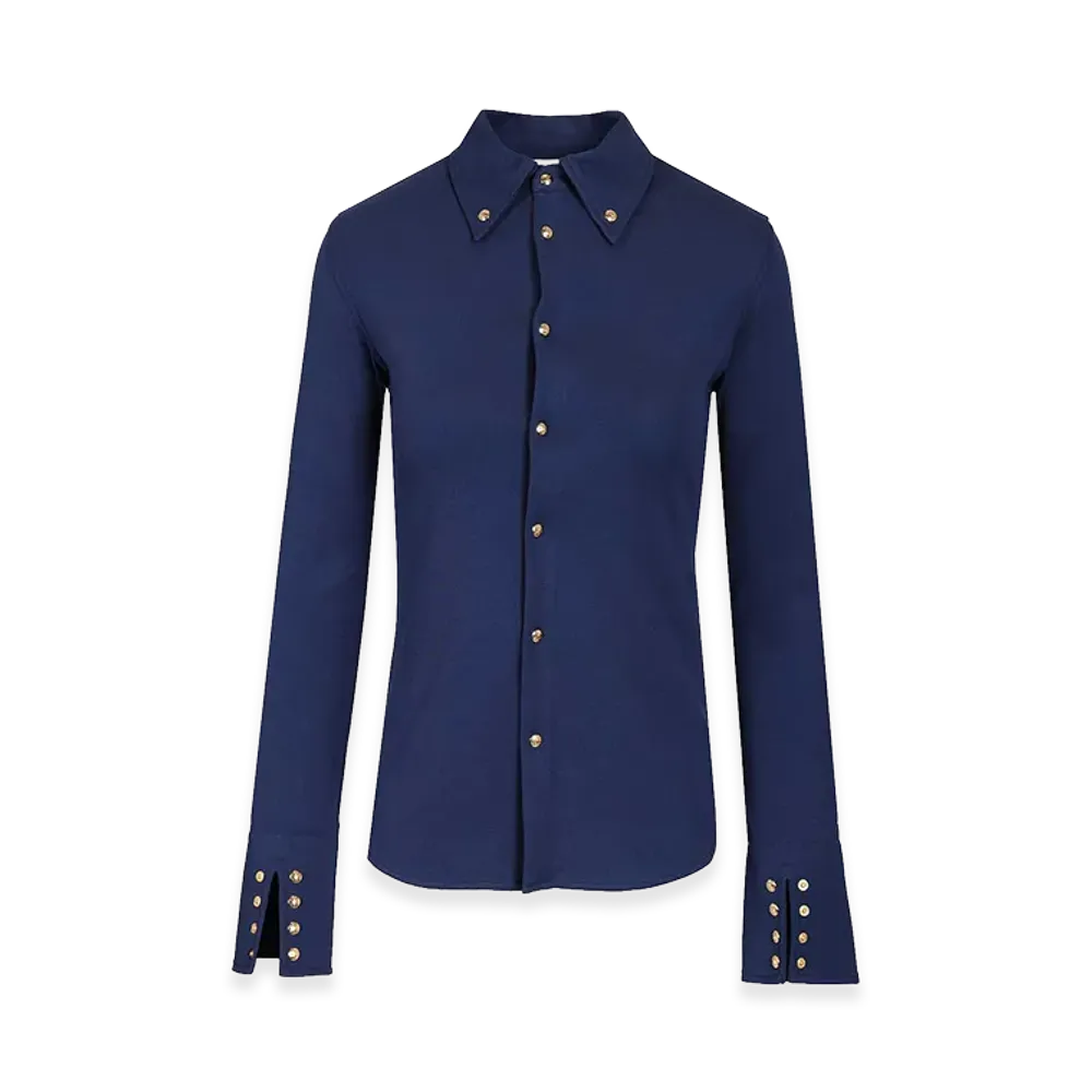 CELINE Women's Shirt Cotton Jersey "Blue"