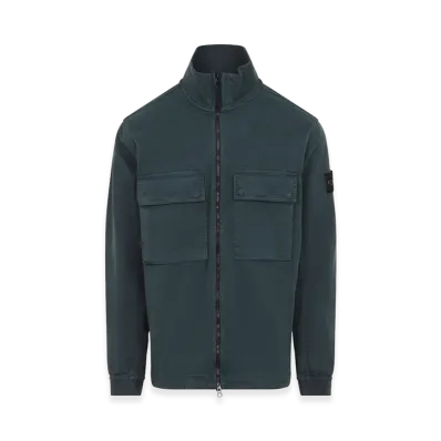 Stone Island Cotton Shirt Jacket "Dark Green"