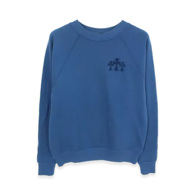 Chrome Hearts Back CH Felt Patch Sweatshirt "Blue"
