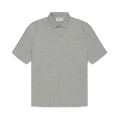 FEAR OF GOD ESSENTIALS Short Sleeve Polo "Dark Heather Oatmeal"