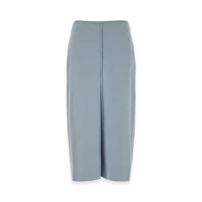 AMI PARIS Women's Stretch Satin Skirt "Pastel Light Blue"