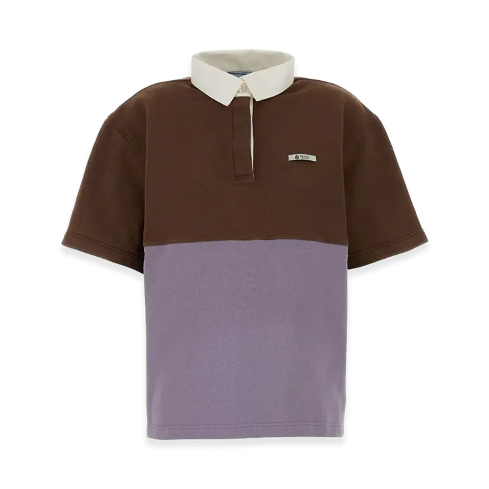 PRADA Women's Two-Tone Cotton Polo Shirt "Multicoloured"