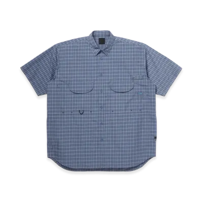 DAIWA PIER39 Tech Fishing Shirt S/S Summer Plaid "Smoke Blue"