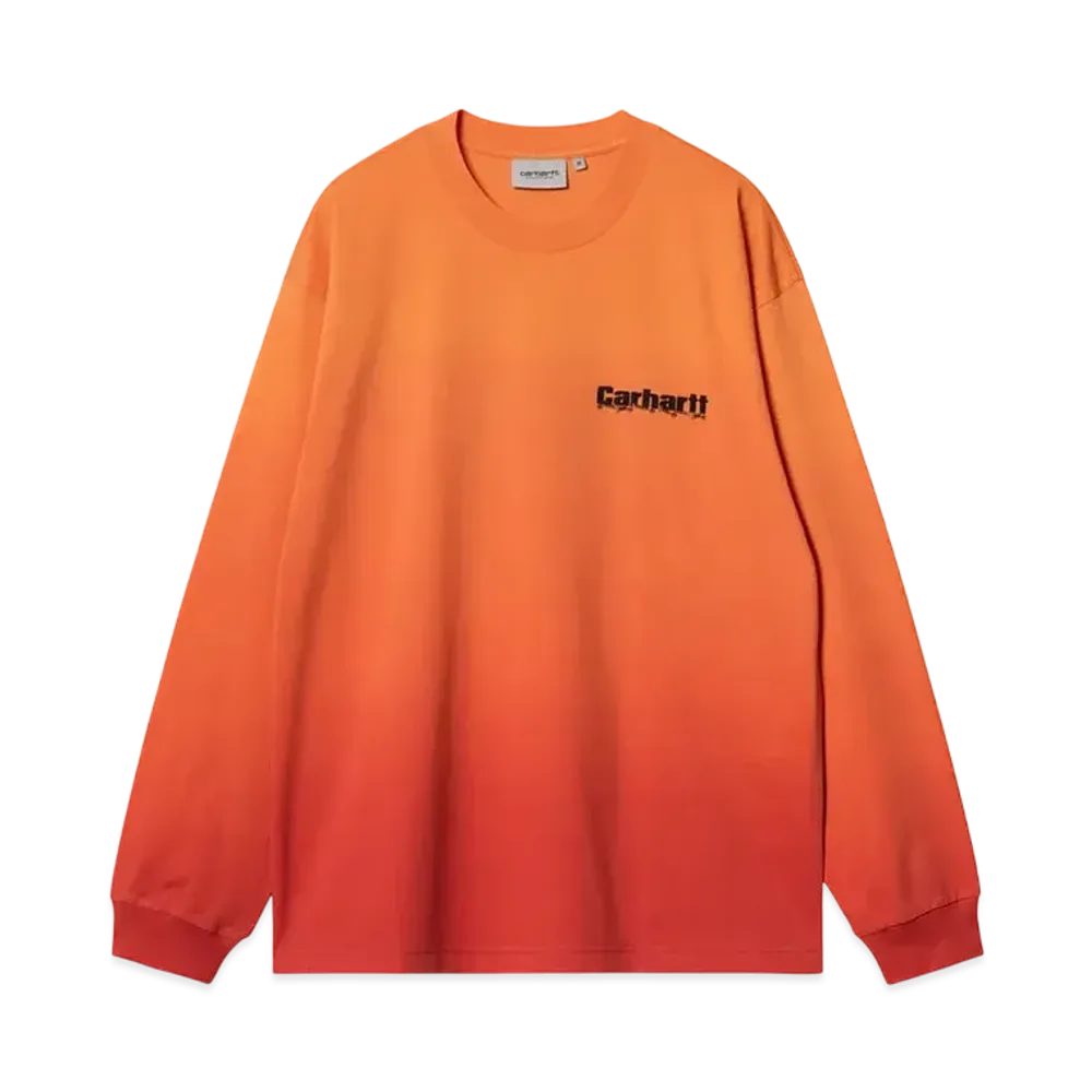 Carhartt WIP L/S Light Work T-Shirt "Pumpkin/Cherry(Dip Dye)"