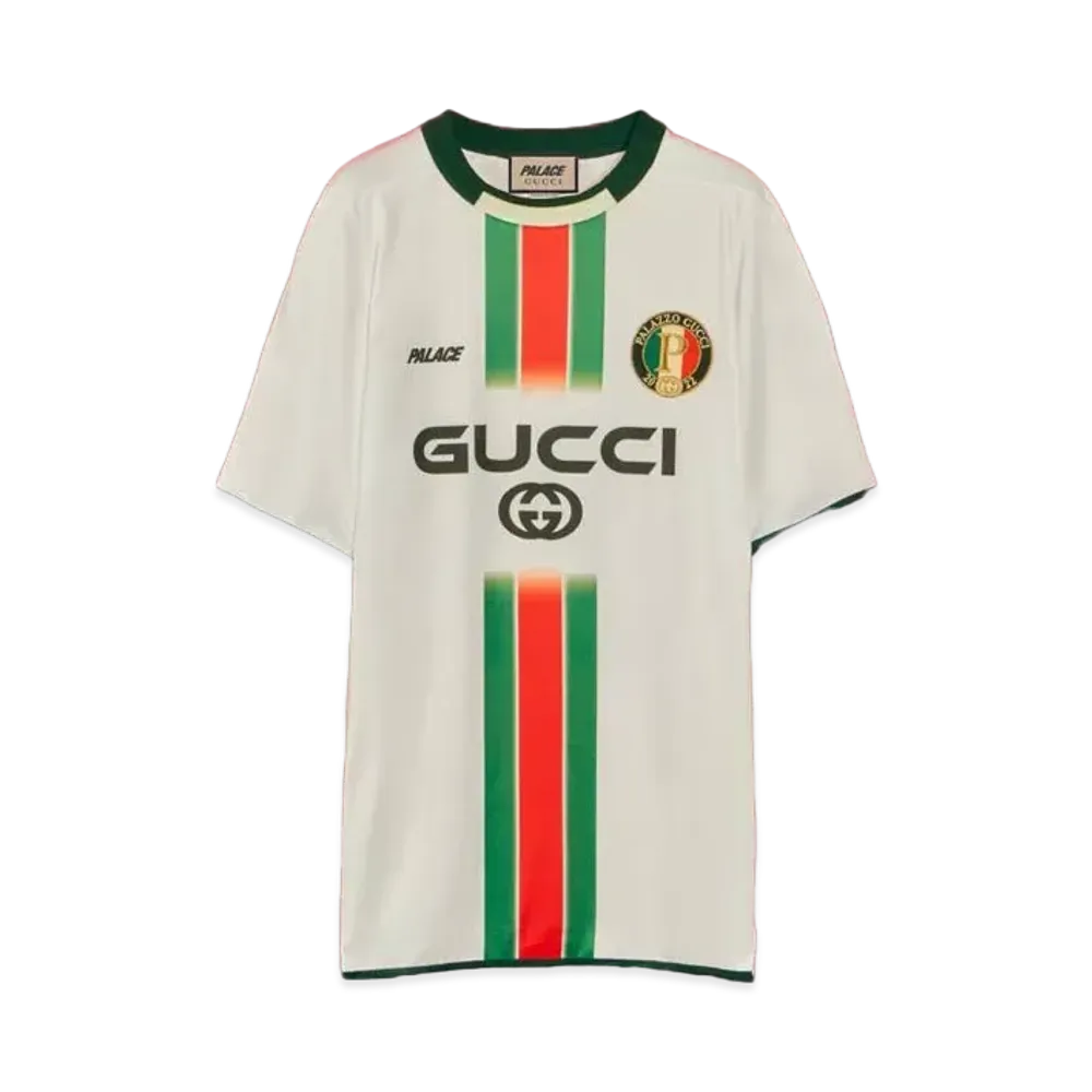 PALACE GUCCI Printed Football Technical Jersey T-shirt "White"