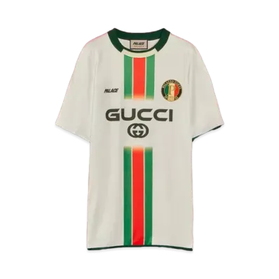 PALACE GUCCI Printed Football Technical Jersey T-shirt "White"
