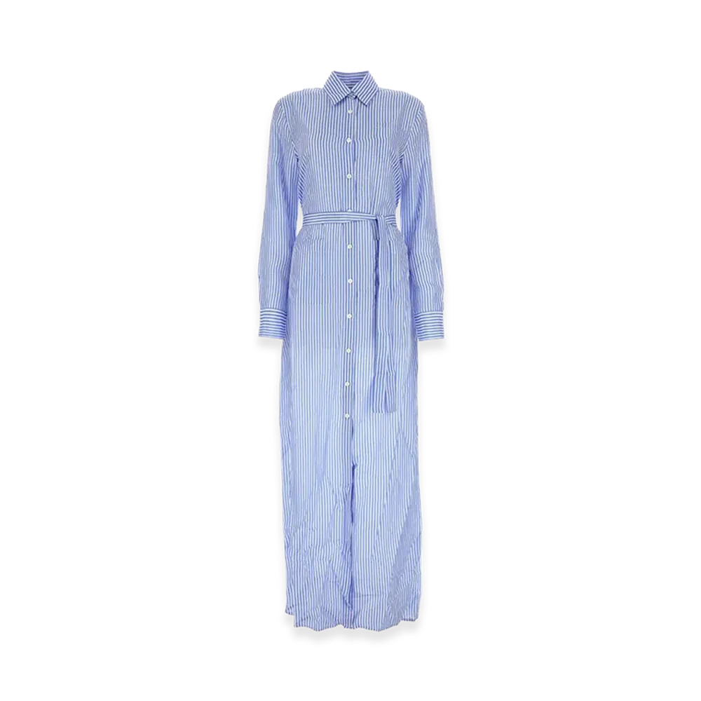 PRADA Women's Printed Silk Shirt Dress "Stripped"