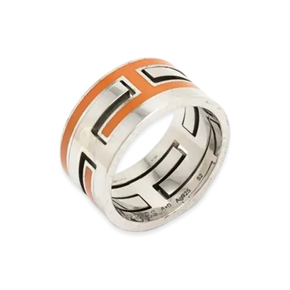 Hermes Move H Ring "Silver/Orange"