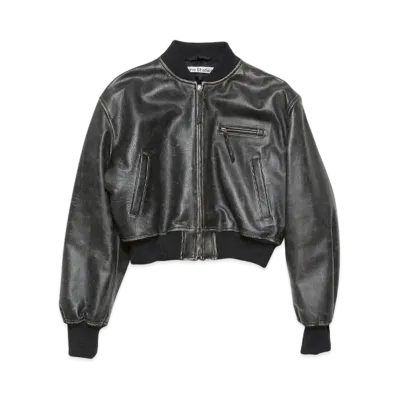 Acne Studios Leather Bomber Jacket "Black"